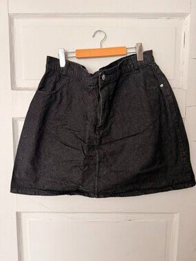 Wednesday’s Girl Black Denim Mini Skirt (Size UK 20)